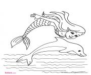 Coloriage dauphin sirene