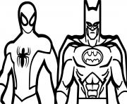 Coloriage batman et spiderman superheros