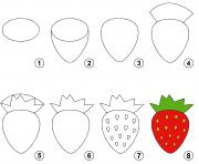 Coloriage dessin facile une fraise