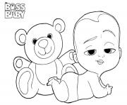 Coloriage boss baby and teddy a4