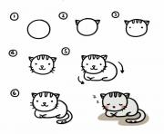 Coloriage chat dessin animaux mignon facile a reproduire