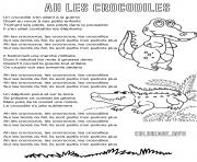 Coloriage ah les crocodiles comptine enfants avec paroles