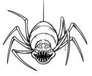 Coloriage araignee terrifiante qui fait tres peur