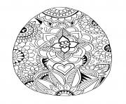 Coloriage oeuf de paques mandala motifs de fleurs