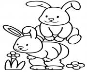 Coloriage lapins de paques maternelle facile