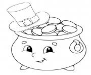 Coloriage pot or au chapeau dessin anime
