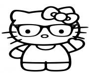 Coloriage hello kitty avec des lunettes