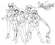 Coloriage Sailor Moon Girls