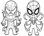 Coloriage venom vs spiderman