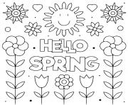 Coloriage hello spring bonjour printemps