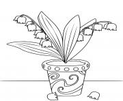 Coloriage pot de fleurs de muguet 1er mai
