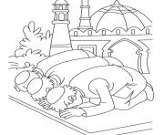 Coloriage priere ramadan eid