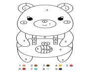 Coloriage magique maternelle un ours en salopette