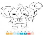 Coloriage magique maternelle un elephant