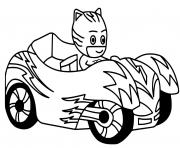 Coloriage pyjamasques catboy voiture de course