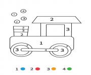 Coloriage magique CE1 une locomotive