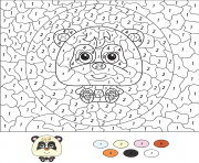 Coloriage magique CE2 cartoon panda
