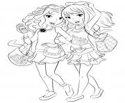 Coloriage lego friends journee shopping