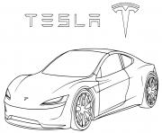 Coloriage Roadster 2 Tesla
