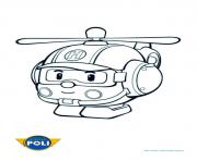 Coloriage helicoptere robocar poli