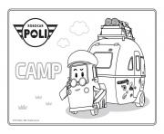 Coloriage camp robocar poli camping