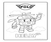 Coloriage helly robocar poli helicoptere