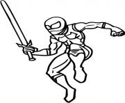 Coloriage ninja avec un epee