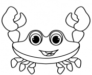 Coloriage crabe joyeux maternelle