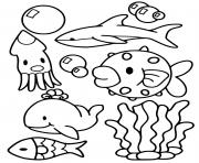 Coloriage animaux de la mer facile