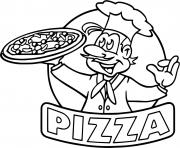 Coloriage logo pizza chef restaurant