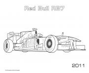 Coloriage Formule 1 Red Bull Rb7 2011