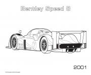 Coloriage Formule 1 Voiture Bentley Speed 8 2001