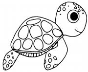 Coloriage tortue adorable sous la mer