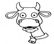 Coloriage tete de vache avec une cloche