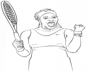 Coloriage serena williams tennis
