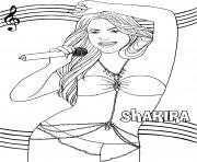 Coloriage chanteuse shakira star de la musique