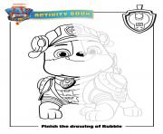 Coloriage finish the drawing of rubble paw patrol movie