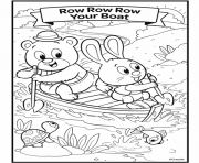 Coloriage nursery rhymes row row row your boat