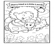 Coloriage nursery rhymes mary had a little lamb