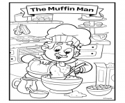 Coloriage nursery rhymes the muffin man
