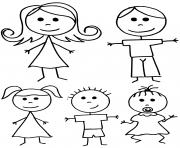 Coloriage famille simple maternelle