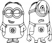 Coloriage Two Naughty Minions