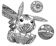 Coloriage Zen Pikachu mandala