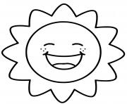 Coloriage soleil kawaii sourire sun