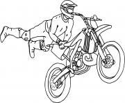 Coloriage moto cross de style libre