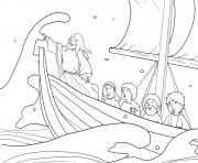 Coloriage Storm and Jesus in Boat Mark 4_35 41_03