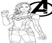 Coloriage Super heroine captain marvel by jamiefayx