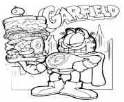 Coloriage garfield le super heros du hamburger