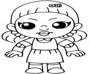 Coloriage squid game doll red light green light