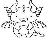 Coloriage dragon facile maternelle simple pour enfant